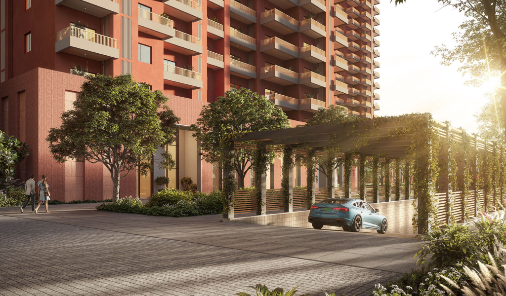 Car-free ground plaza